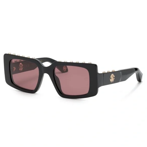 Roberto Cavalli Black Sunglasses with Pink Lenses - Picture 3 of 5